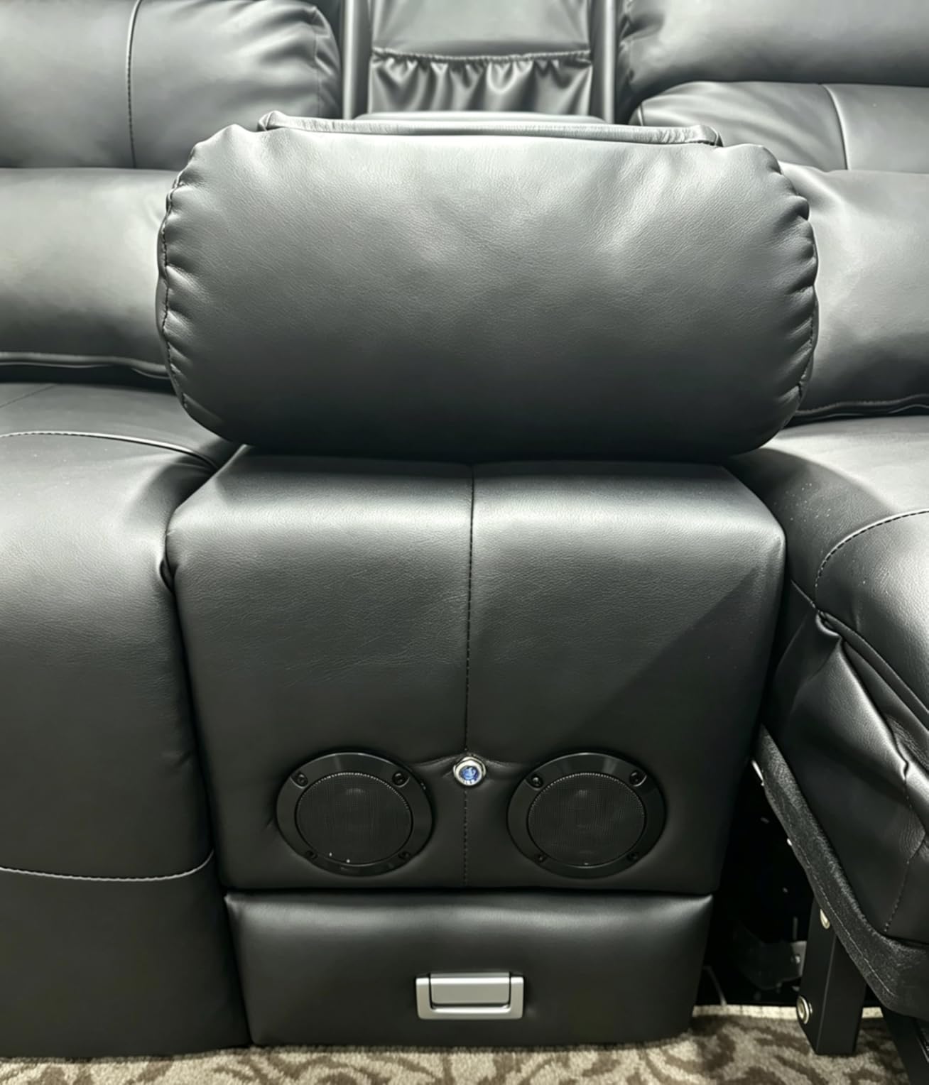 Home Theater Seating, 3 Seat Power Loveseat Recliner Sofa with Heat Massage | Wall Hugger Reclining Loveseat with USB, RV Couch with LED Lights, Flip Backrest, Cup Holders for Movie Theater, Gaming Room customer photo 1
