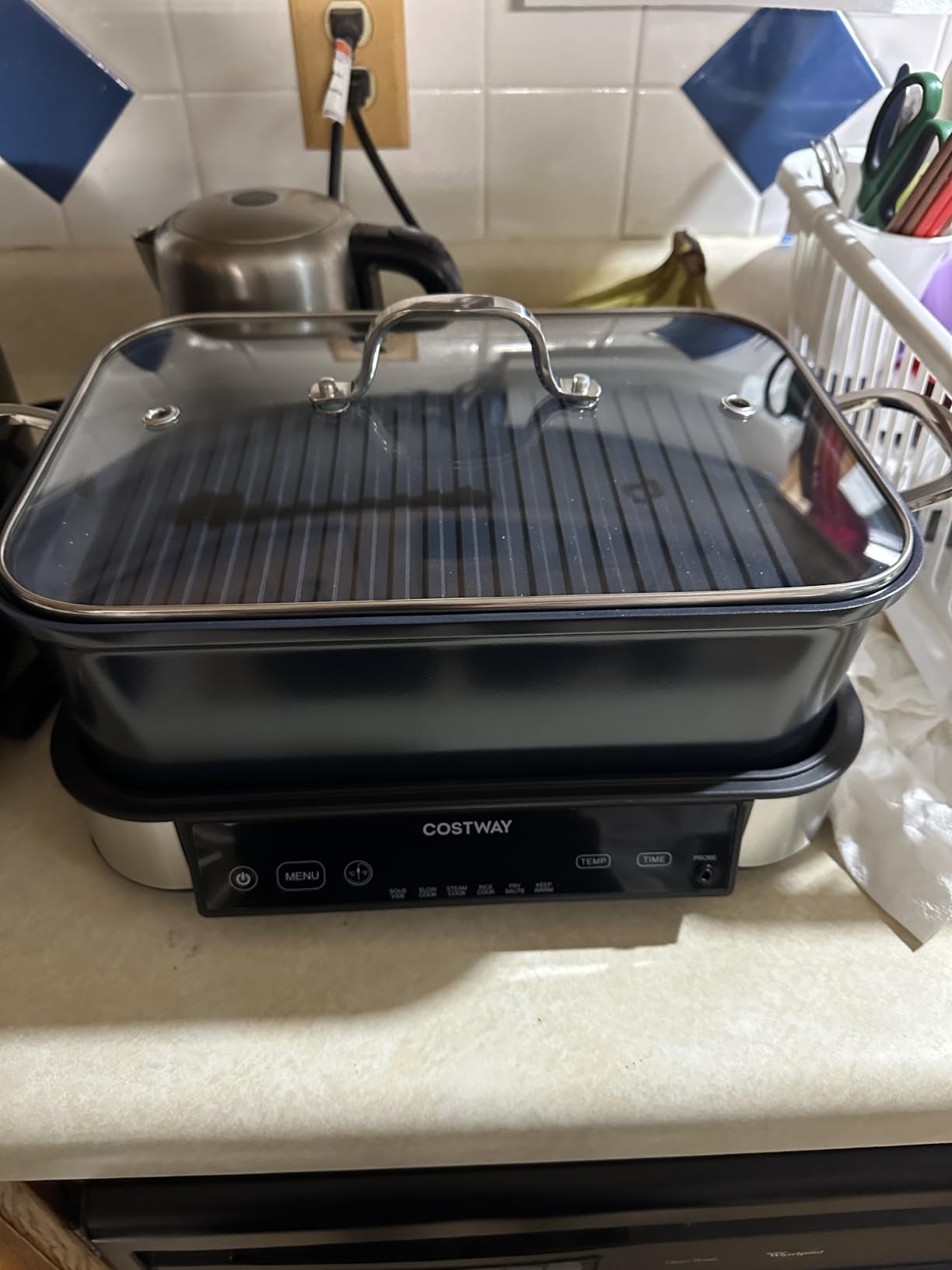 COSTWAY 6-in-1 Programmable Slow Cooker with Sous Vide, 6.8 Quart, Steam, Fry, Rice & Keep Warm Functions, Adjustable Timer & Temp Control, Nonstick Removable Pot, Dishwasher Safe Parts customer photo 1