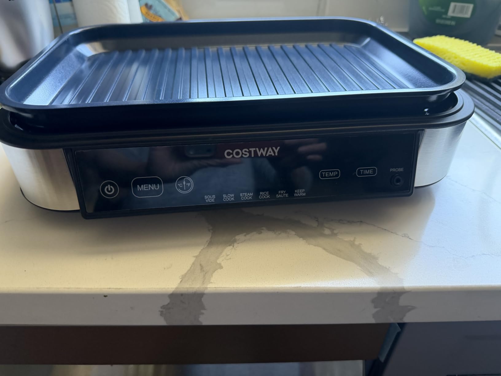 COSTWAY 6-in-1 Programmable Slow Cooker with Sous Vide, 6.8 Quart, Steam, Fry, Rice & Keep Warm Functions, Adjustable Timer & Temp Control, Nonstick Removable Pot, Dishwasher Safe Parts customer photo 2