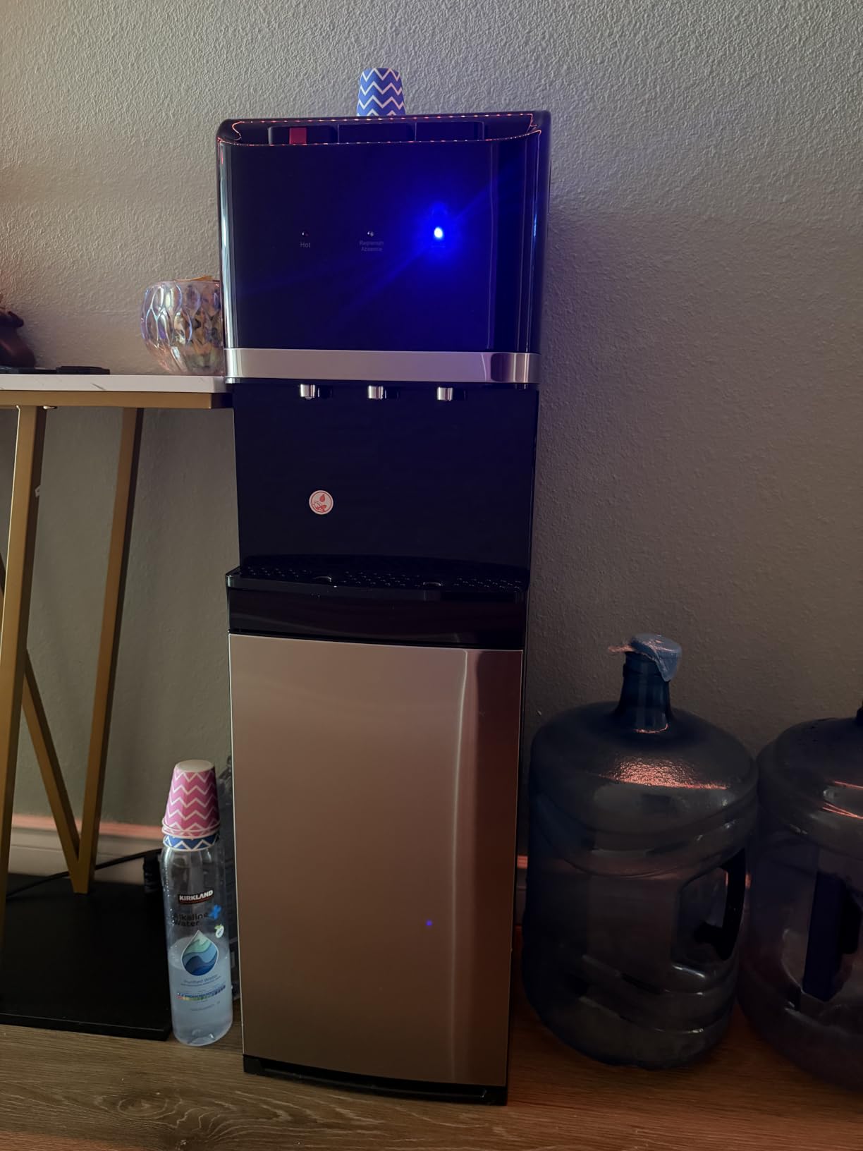 Bottom Loading Water Cooler Dispenser for 5 Gallon Bottles, Stainless Steel Water Cooler with 3 Temperature Settings - Hot, Cold & Room Water, Ideal Design for Home & Office, Deep Black customer photo 2