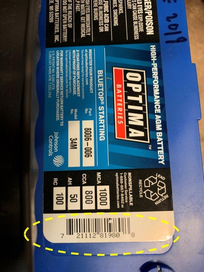 OPTIMA Batteries High Performance 34M BLUETOP Sealed AGM Starting Battery | Boat and RV Starting Battery, 800 CCA, Dual Terminal, Maintenance Free, Versatile Mounting customer photo 2
