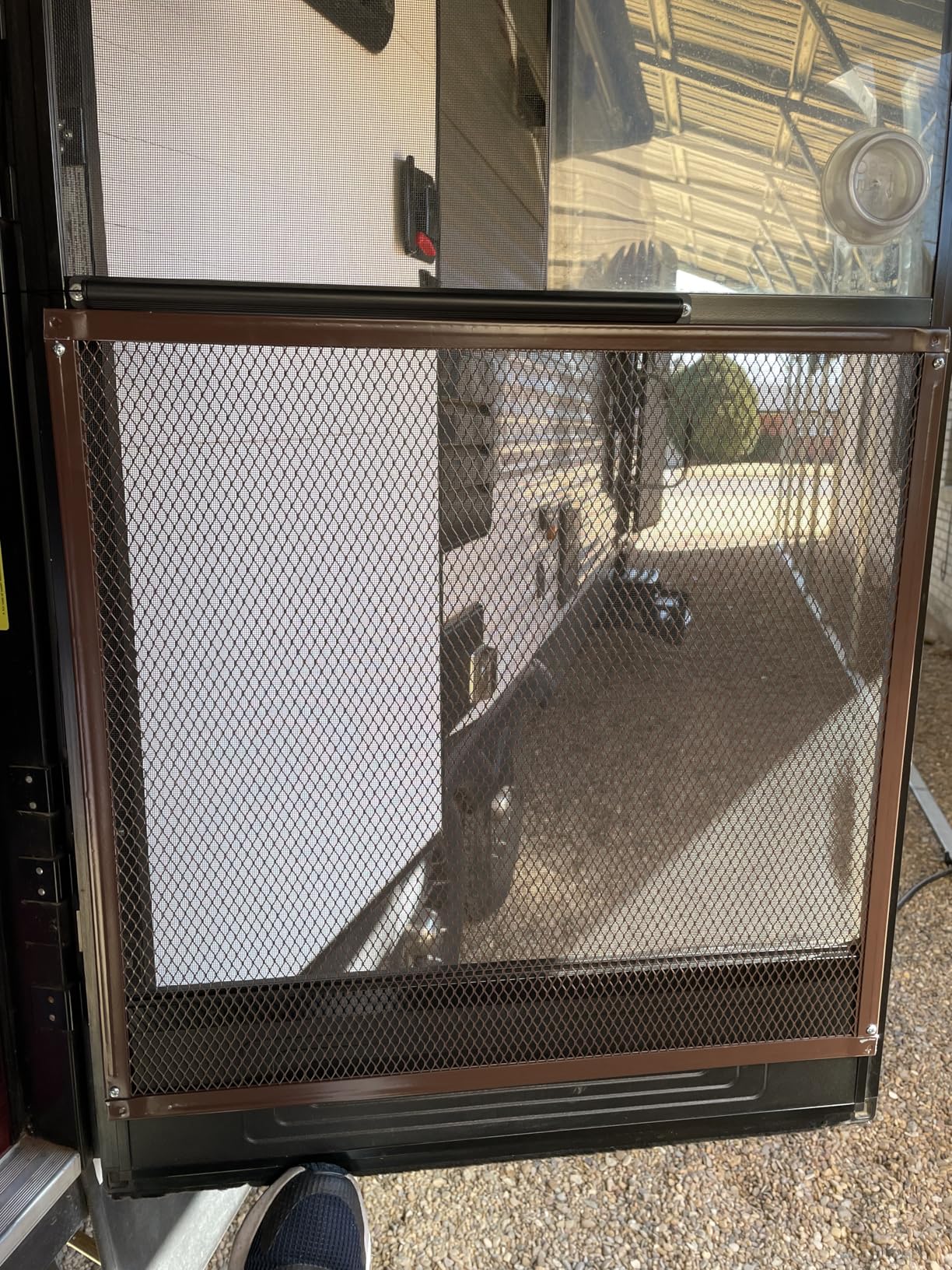 Saint-Gobain ADFORS Brown Screen & Storm Door Grille, 24 Inches x 34 Inches - Durable Door Grille for Added Protection, Pet-Friendly - Brown customer photo 1