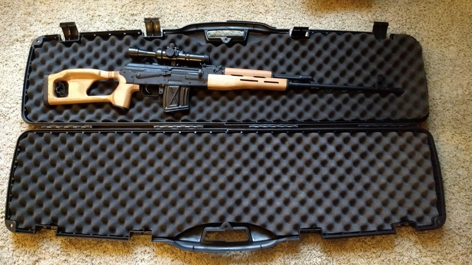 Plano Single Scoped or Double Non-Scoped Rifle Case , Black, 15.00 x 51.50 x 4.00