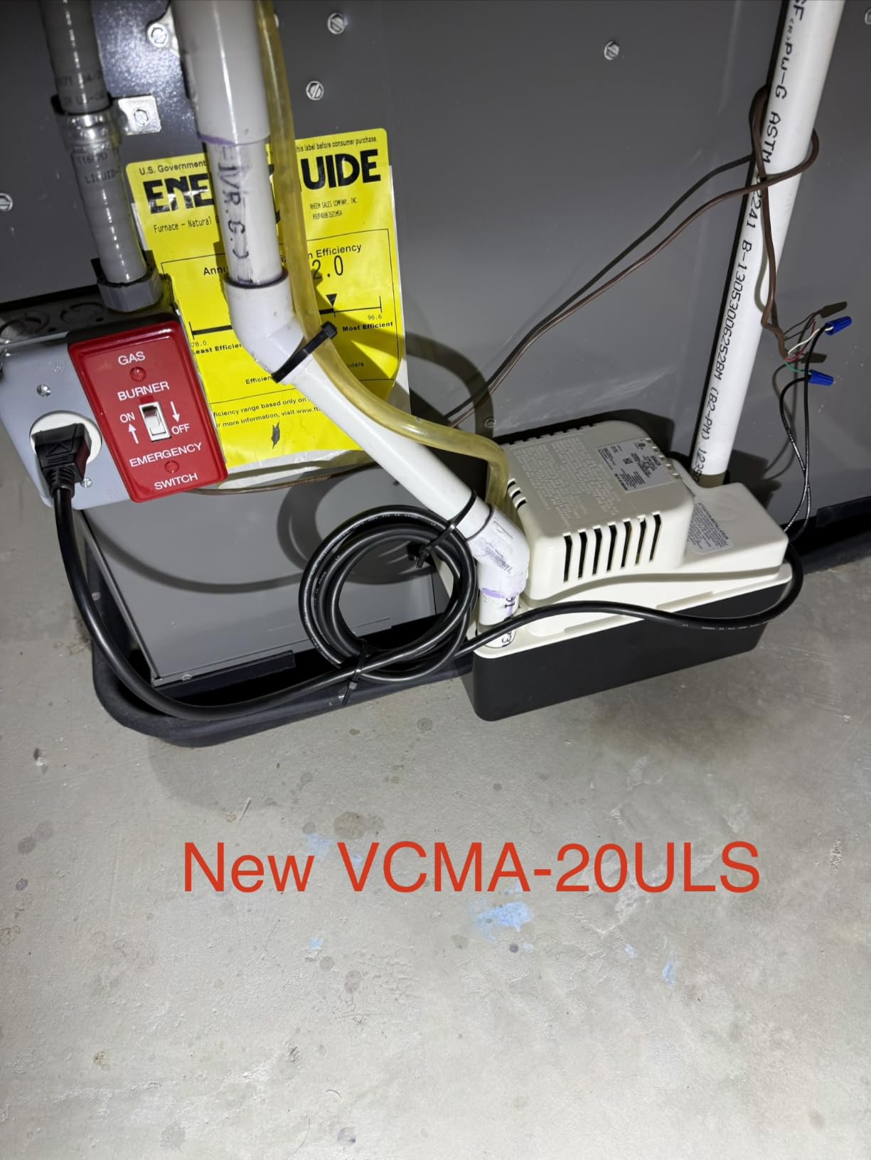 Little Giant VCMA-20ULS 115 Volt, 80 GPH, 1/30 HP Automatic Condensate Removal Pump for HVAC/Refrigeration Systems/Dehumidifiers with Overflow Detection Switch and 6-Foot Cord customer photo 1