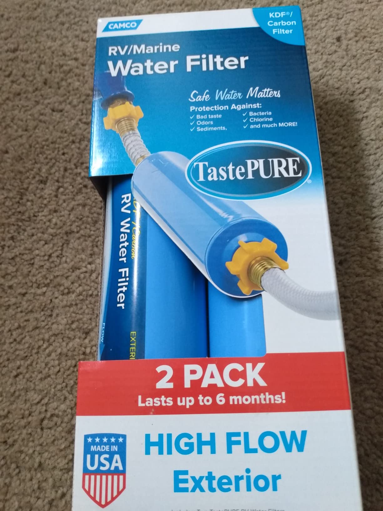 Camco Tastepure RV Water Filter 2-pk - GAC & KDF Filtration-Made in the USA | Advanced RV Inline Water Filter with 6-Step Patent-Protected Filtration - Camping Essentials for Fresh Drinking Water (40045) customer photo 2