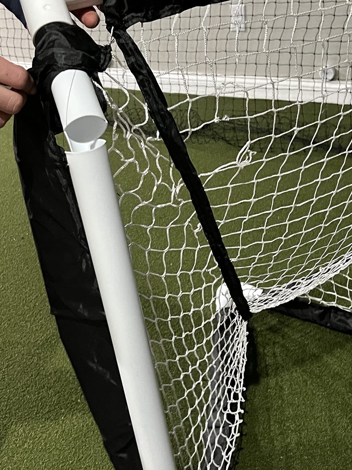 STX FiddleSTX Three Player Game Set with Two Field Player Sticks One Goalie Stick Mini Goal and Balls, White/Grey customer photo 2