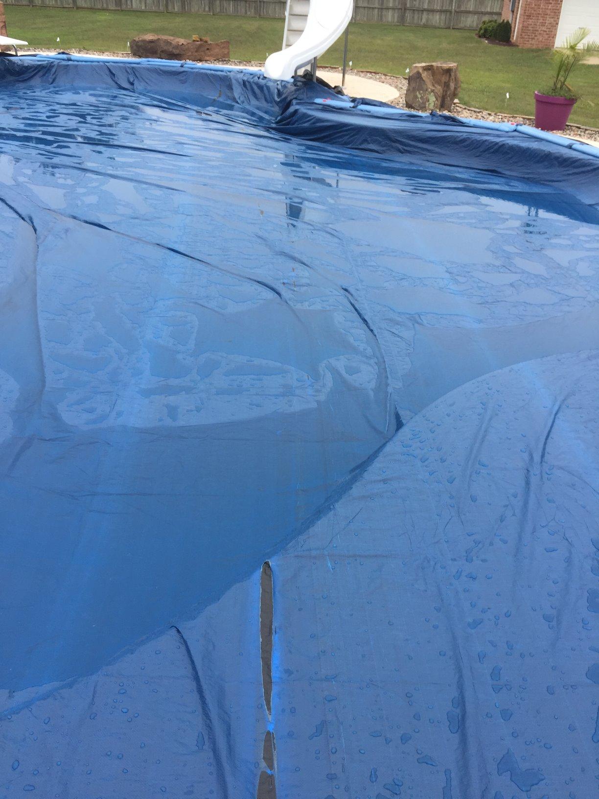 Robelle 20 x 40 ft Heavy Duty Super Winter Pool Cover for Inground Pools | Blue Pool Cover, 5 ft Overlap (25 x 45ft Cover Size), Solid 8 x 8 Scrim, 2.36 oz/yd2, 10-Year Warranty, Style: 352040R customer photo 2