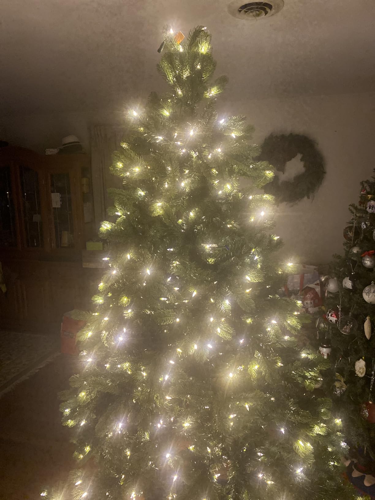 National Tree Company Pre-Lit 'Feel Real' Artificial Full Downswept Douglas Fir Christmas Tree, Dual Color LED Lights, 7.5 feet customer photo 1