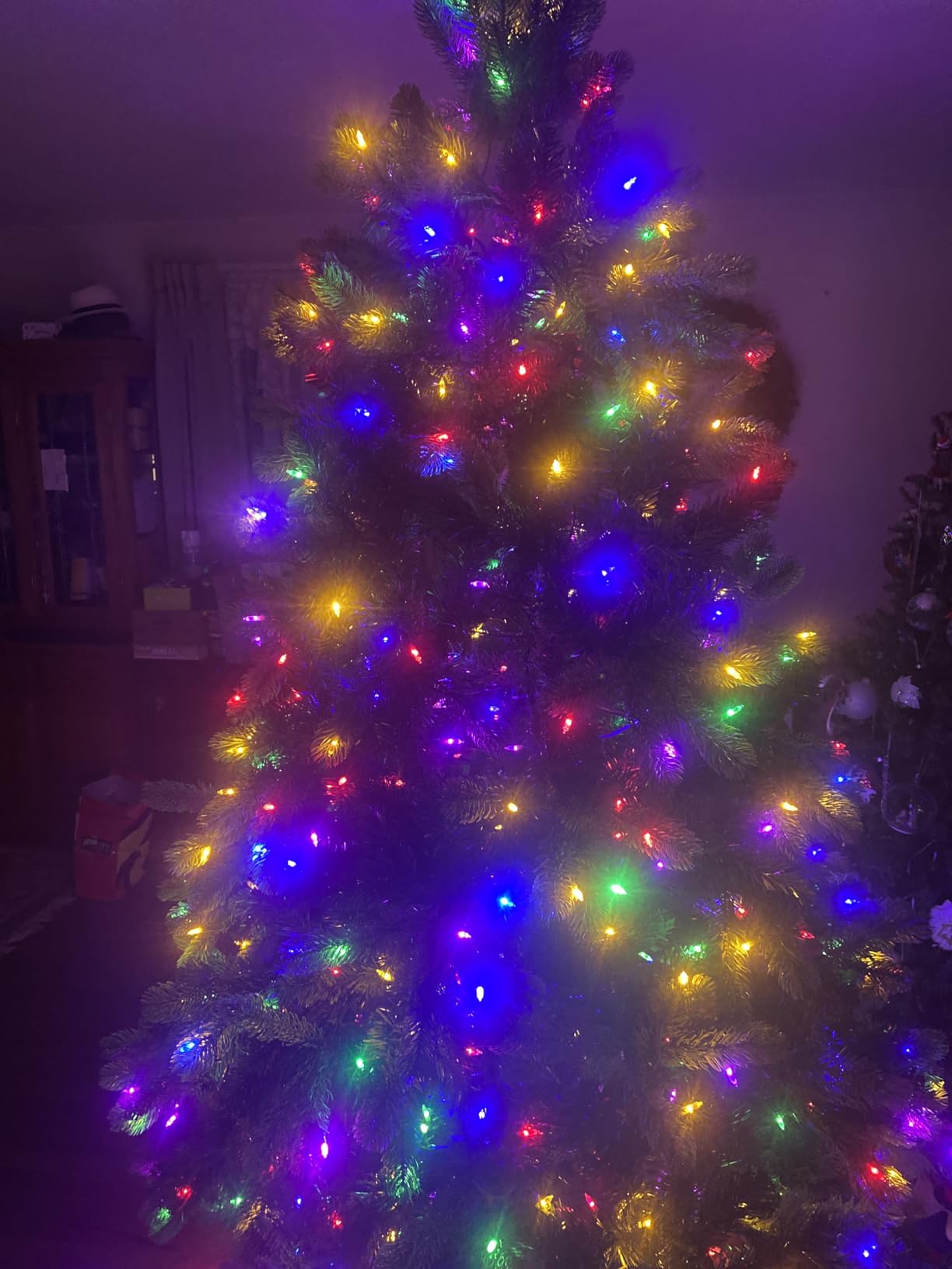 National Tree Company Pre-Lit 'Feel Real' Artificial Full Downswept Douglas Fir Christmas Tree, Dual Color LED Lights, 7.5 feet customer photo 2