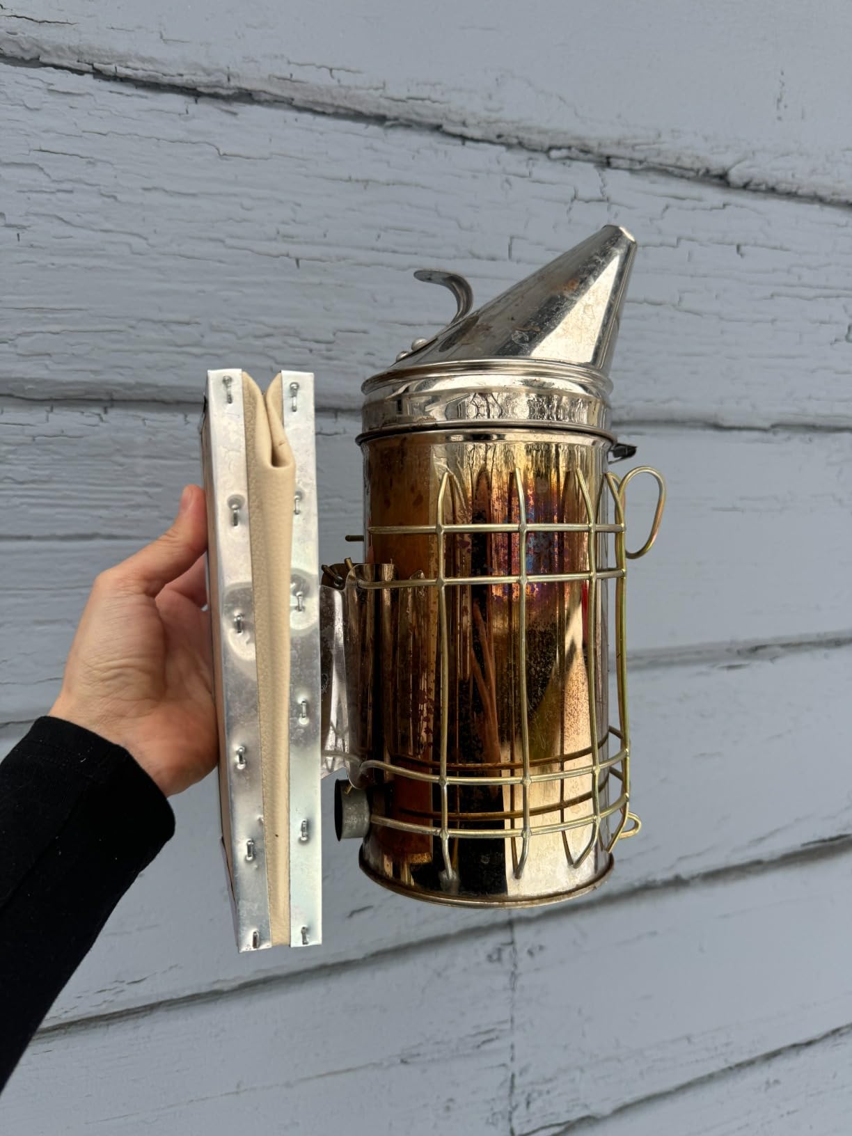 New Bee Hive Smoker Stainless Steel w/Heat Shield Beekeeping Equipment customer photo 1