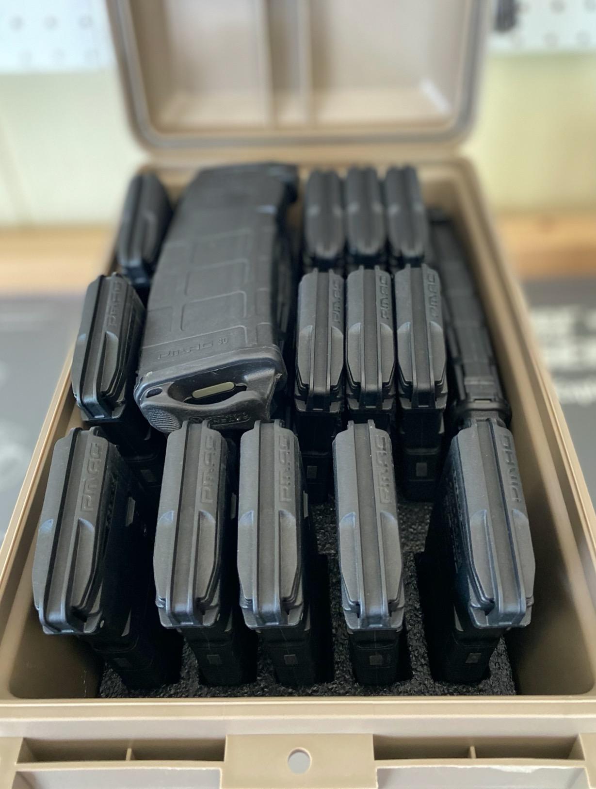 MTM TMC15 Tactical Mag Can, Dark Earth | Fits 15 Mags of 20 or 30 Round 223/5.56 Mags, Water Resistant, Lockable, Stackable, Snap Lock Latches, USA Made customer photo 1