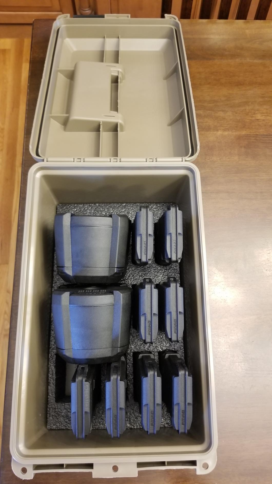 MTM TMC15 Tactical Mag Can, Dark Earth | Fits 15 Mags of 20 or 30 Round 223/5.56 Mags, Water Resistant, Lockable, Stackable, Snap Lock Latches, USA Made customer photo 2