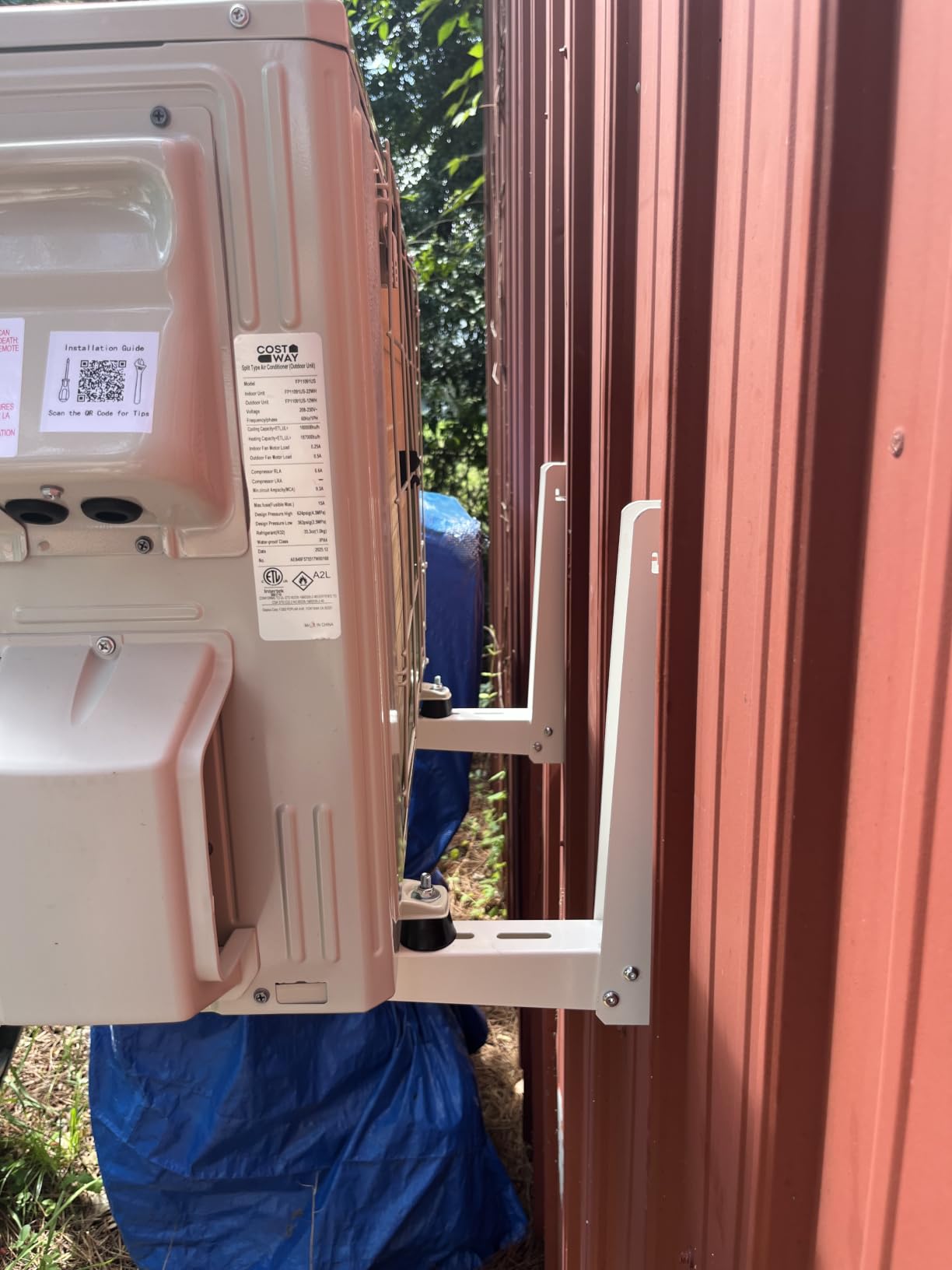 Ductless HVAC Mini Split Mounting Bracket - AC Wall Bracket (9K-36K BTU) | Supports 9K-36K BTU mini split AC units, providing secure wall mounting, improved stability, and space-saving installation. customer photo 1