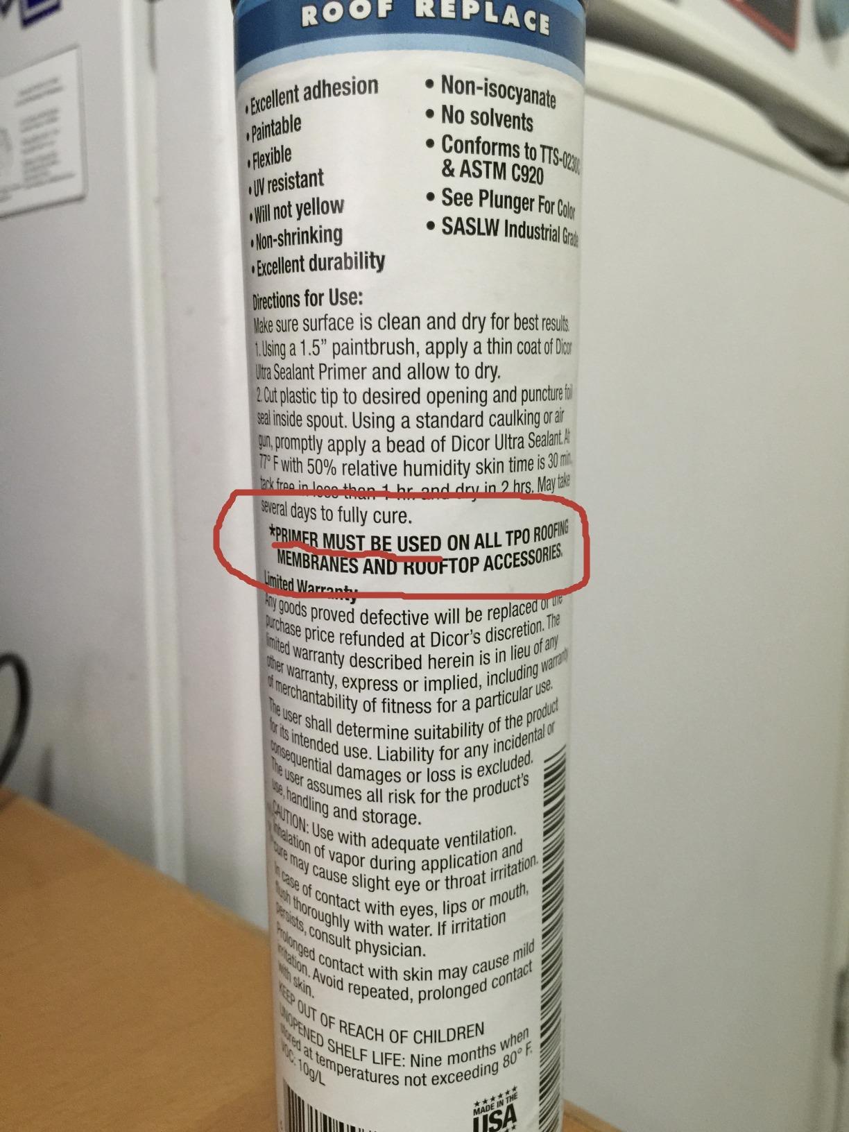 Dicor 610SASLW-1 Self-Leveling Ultra Sealant System - 10.1 Oz, White customer photo 1