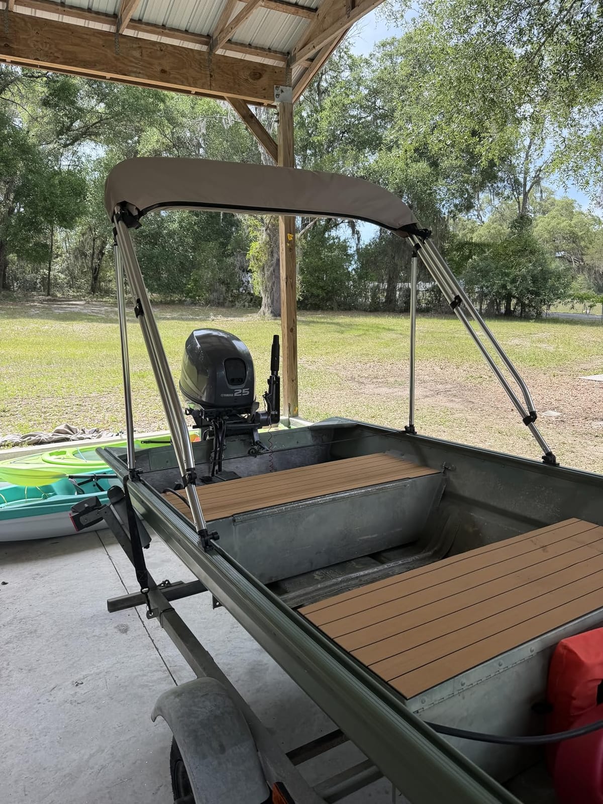 Naviskin 3 Bow & 4 Bow Bimini Top for Boats, 10 Colors, 13 Sizes | Easy Installation, 2 Mounting Methods, 4 Straps & 2 Rear Support Poles, 1