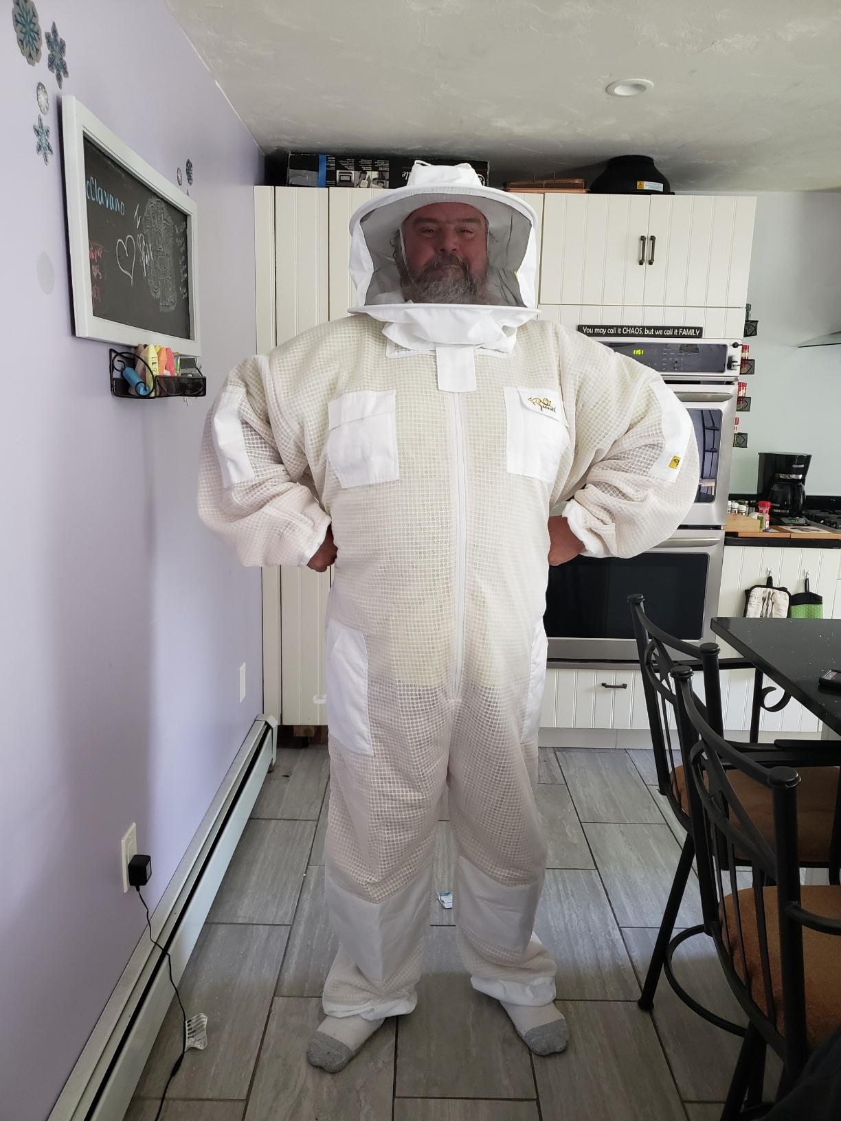 3 Layer Ventilated Bee Suit for Men & Women, Sting Proof Beekeeping Suit with Fencing & Round Veil, Professional Beekeeper Suit & Gear (S) customer photo 1