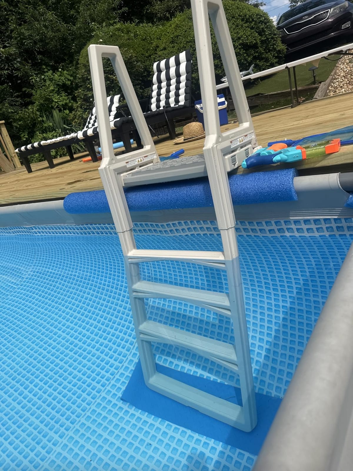 Confer Plastics 635-52X Sturdy Above Ground in-Pool Swimming Pool Ladder for Decks Adjustable from 46
