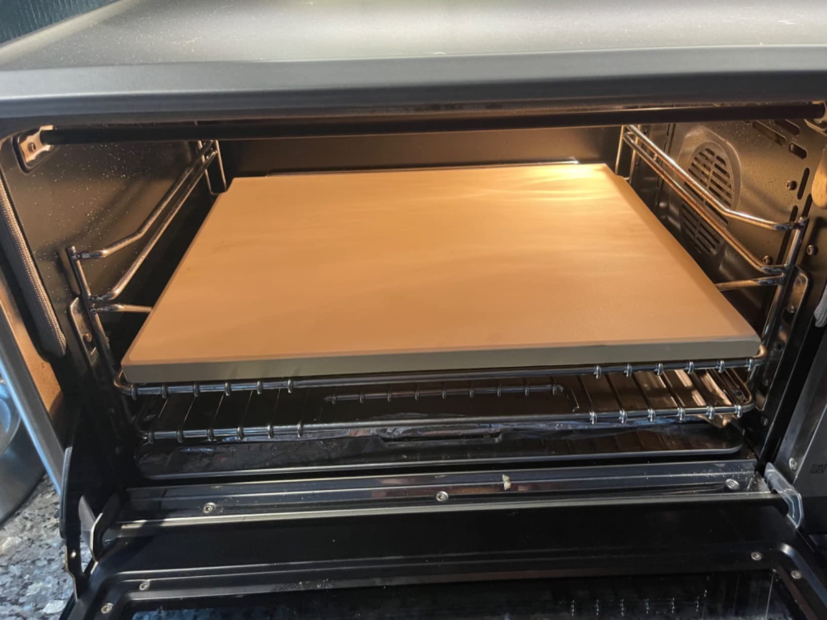 Unicook 15 x 12 Inch Rectangular Pizza Stone for Oven and Grill, 6.8 Lbs | Heavy Duty, Even Heating & Consistent Heat Retention, Creates Crispy Crust for Pizzas, Bread, Cookies, Includes Dough Scraper customer photo 2
