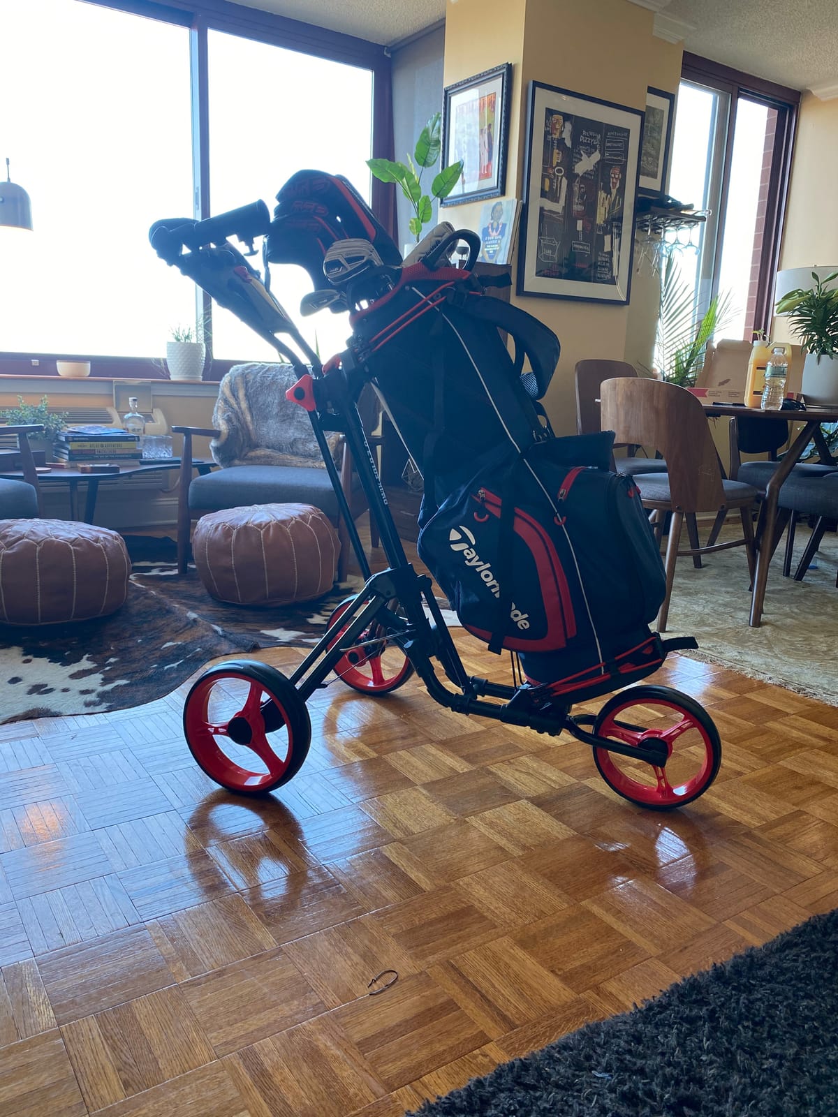 Qwik-Fold - 3-Wheel Golf Push Cart | Lightweight Build, Aluminum Alloy Frame, Foot Brake Control, Umbrella Holder Built In, Adjustable Handle Height customer photo 1