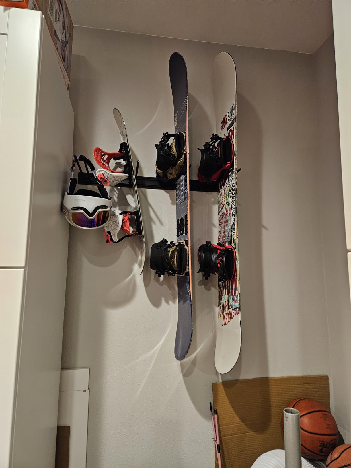 StoreYourBoard Ski Rack Wall Mount, Holds 8 Pairs, Ski & Snowboard Storage | Ski Wall Mount, Ski Rack for Garage, Snowboard Wall Rack, Fixed Slot Design customer photo 1