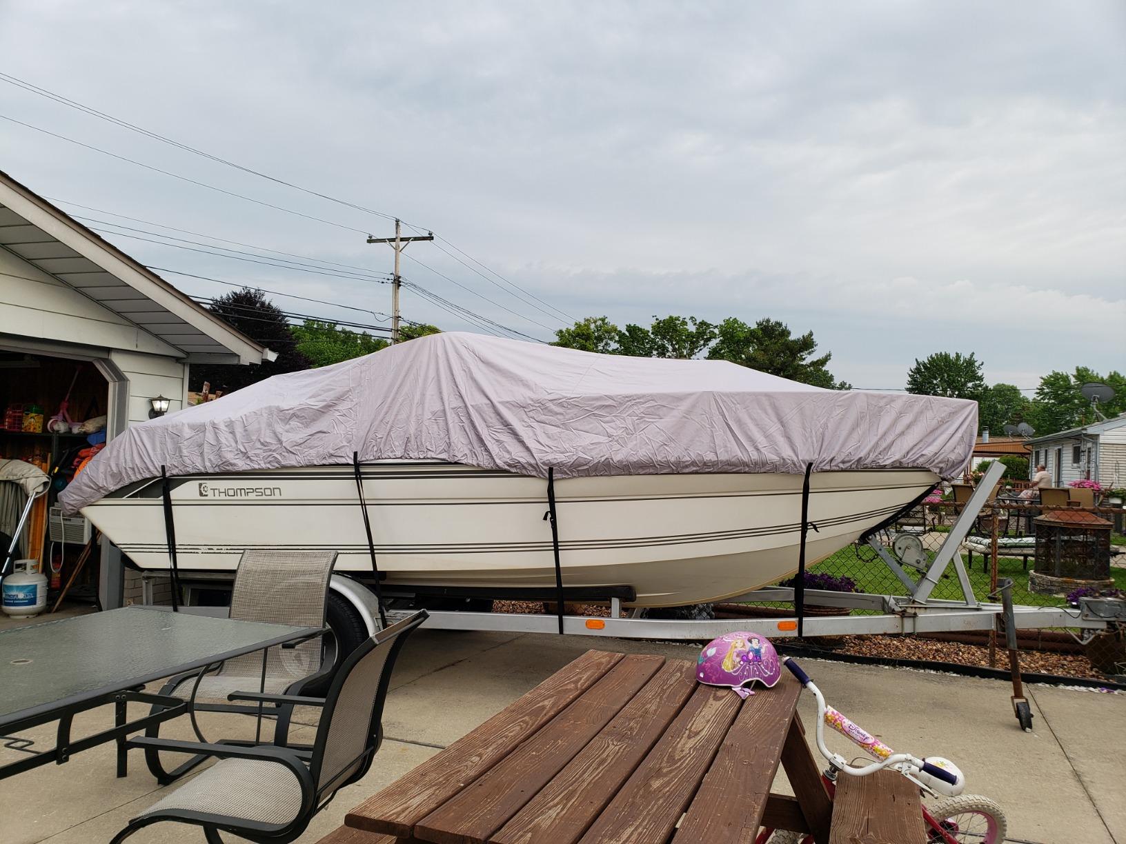 Seamander Solution-Dyed 600D Boat Cover 17'-19' - Marine Grade Waterproof V-Hull, Bass, Jon & Runabout Boat Cover up to 96