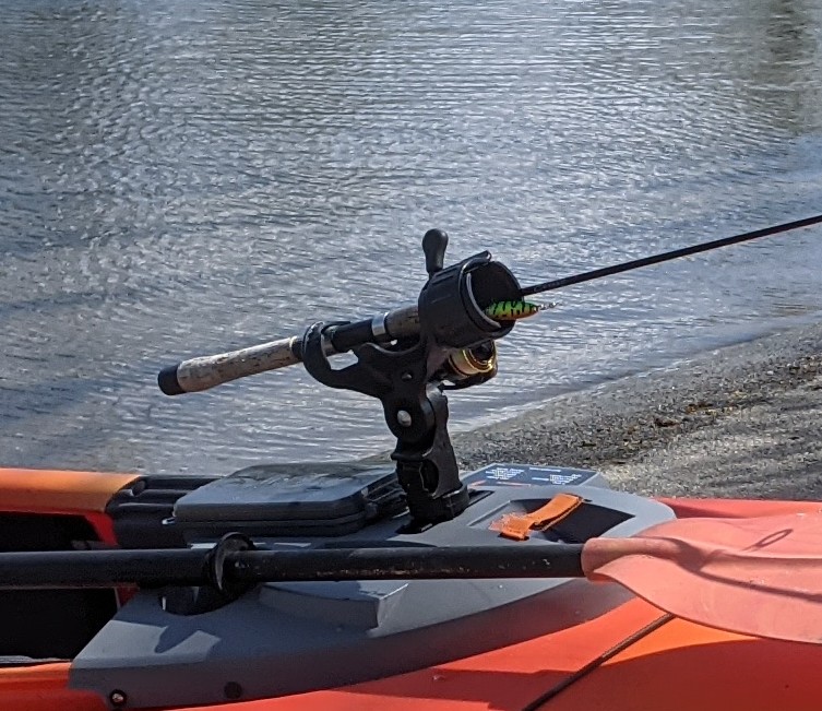 YakAttack Omega Rod Holder - Compatible with Spinning, Casting, Fly Reels | Track Mount Fishing Rod Holder for Kayak & Boat | LockNLoad System | Secure & Adjustable | Black (Standard) | Plastic customer photo 1