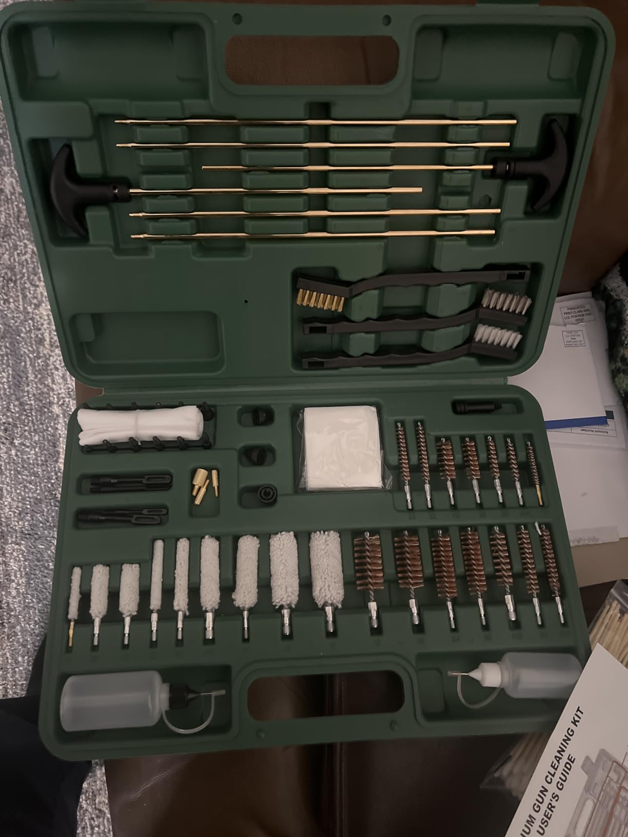 iunio Gun Cleaning Kit, Universal Gun Cleaning Kit for All Caliber Shotgun Pistol Rifle Cleaning Kit with Mat Portable Case customer photo 2