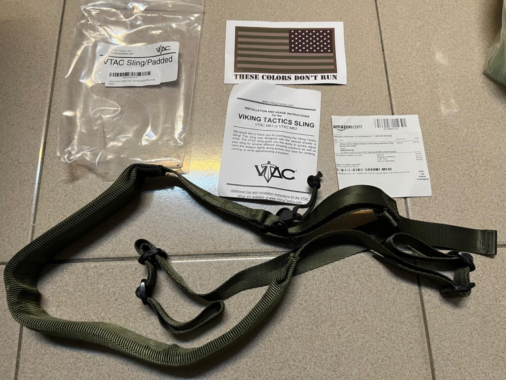 Viking Tactics Original Padded 2 Point Sling & American Flag Decal customer photo 1