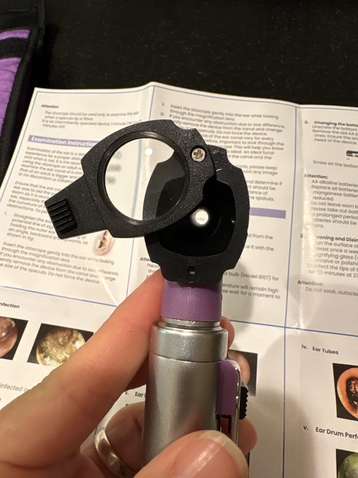 Zyrev ZetaLife Otoscope - Ear Scope with Light, Ear Infection Detector, Pocket Size (Purple Color) customer photo 1