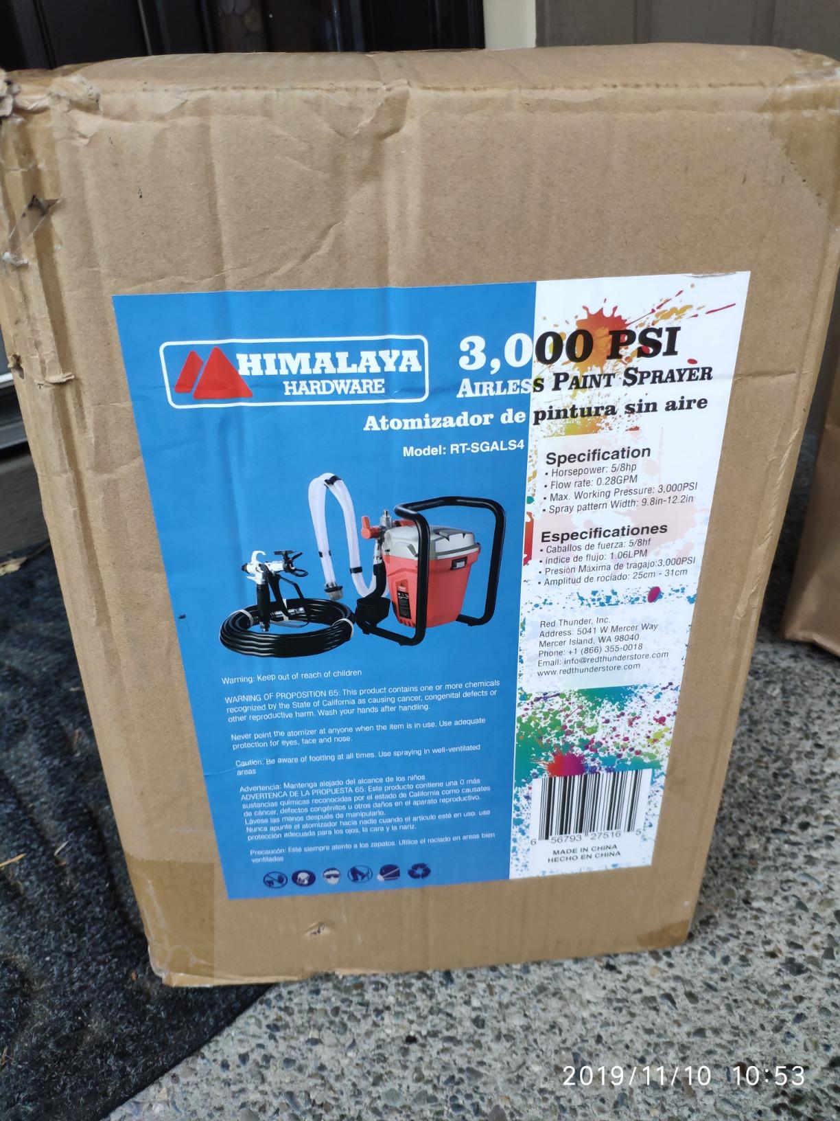 Himalaya High Pressure Airless Paint Sprayer - 3000PSI, 5/8HP, 650W Power Painter, Ideal for Home Interior, Exterior, Commercial Use, DIY Handyman-Professional Contractor Grade Spray Paint Machine customer photo 2