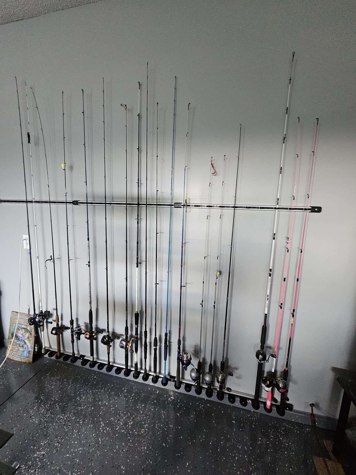 Rush Creek Creations | Fishing Rod Holder, Garage Organization and Wall Storage, for Reels, Gear and Accessories (Vertical/Horizontal Rack) customer photo 1