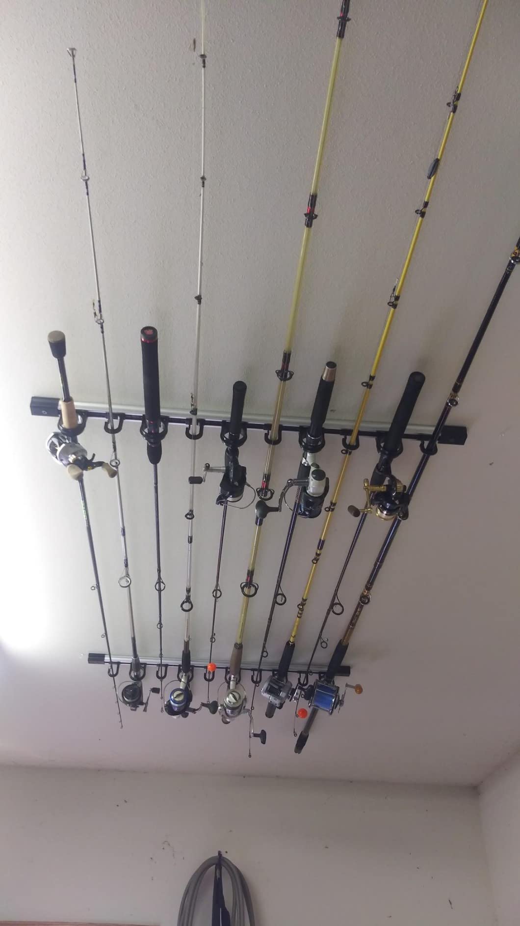 Rush Creek Creations | Fishing Rod Holder, Garage Organization and Wall Storage, for Reels, Gear and Accessories (Vertical/Horizontal Rack) customer photo 2