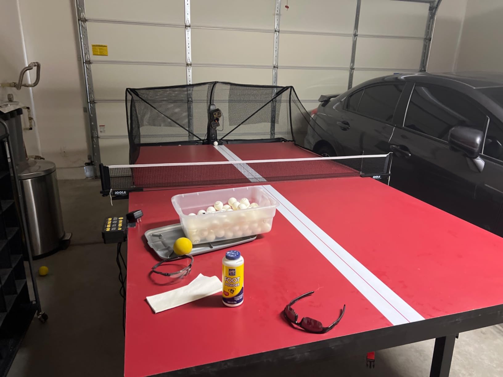 Suz S201 Table Tennis Robot with Machine Recycling net and 200 Balls | easy to assemble, Lots of options for spin, speed and oscillation, with machine recycling net, don't need to pick up balls customer photo 2