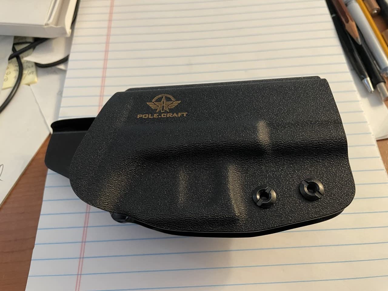 OWB Kydex Holster Fit: Glock 17 19 19x 44 45 26 (Gen 1-5) / Glock 22 23 25 27 31 32 33 30s (Gen 3-4) - Outside Waistband Carry 1.5-2 Inch Belt Clip - Adj. Width Height Retention Cant, Entrance Widened customer photo 2