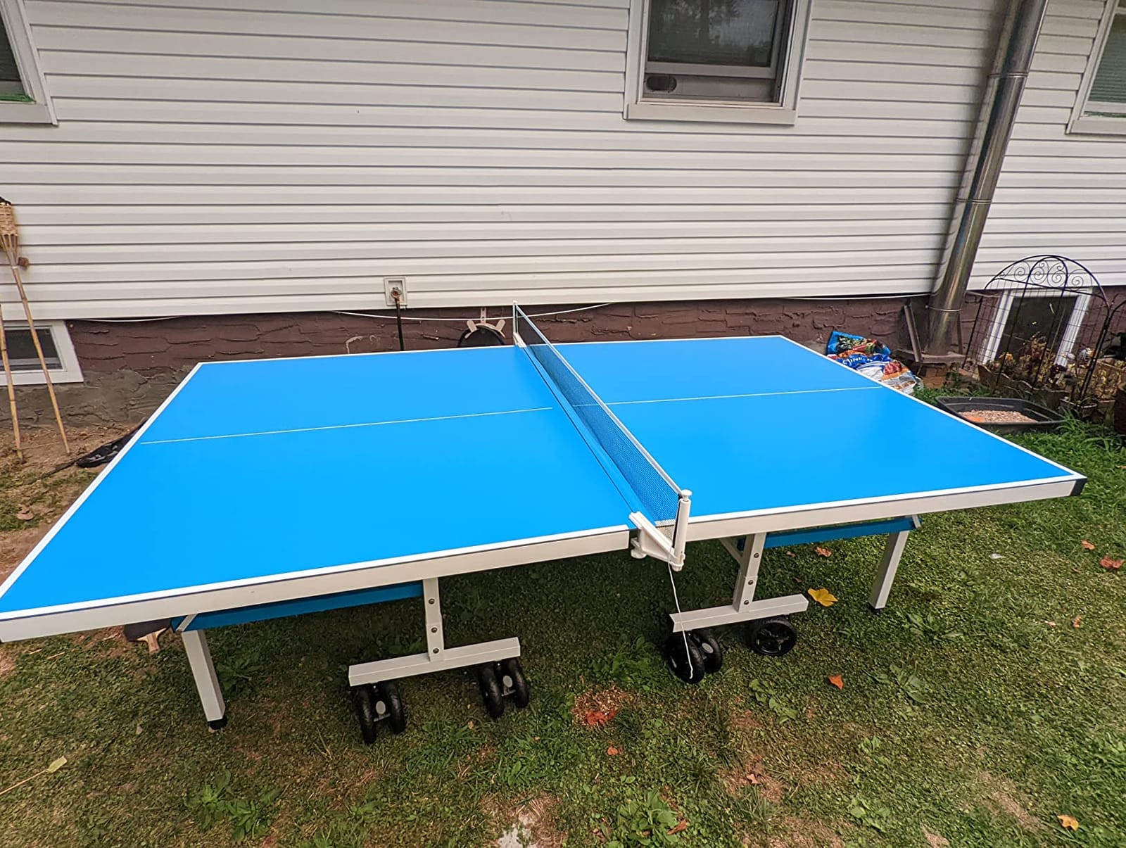 STIGA Outdoor Table Tennis Table - All-Weather Waterproof Aluminum Ping Pong Table with Net & Post, QuickPlay Assembly, 108