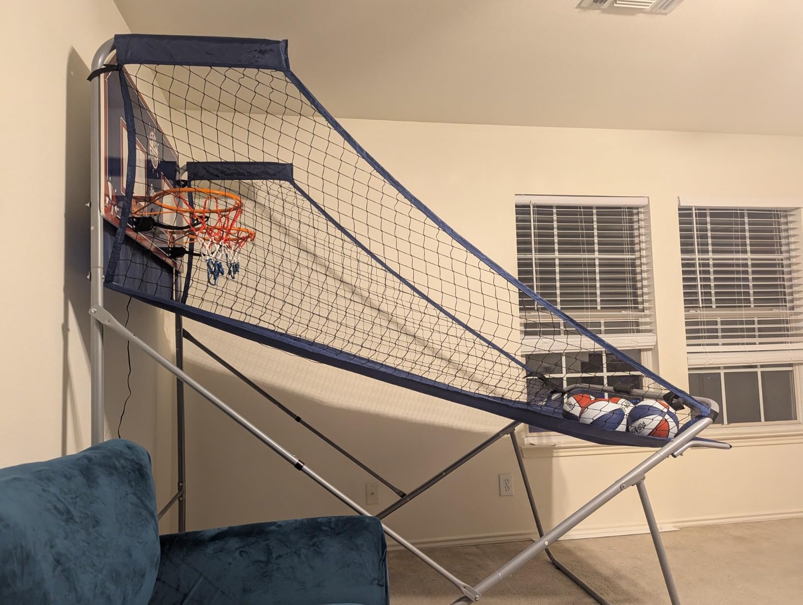 Pop-A-Shot Dual Shot Sport | 2-Hoop Indoor Electronic Arcade Basketball Machine with 10 Game Modes, Dual Hoops, a Sturdy Steel Frame, and a Foldable Space-saving Design customer photo 2