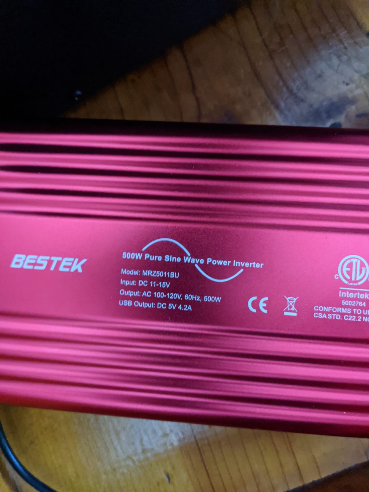 BESTEK 500W Pure Sine Wave Power Inverter DC 12V to AC(2 Outlets) 110V Car Charger Plug Inverter Adapter Converter with 4.2A Dual USB Charging Ports, ETL Listed customer photo 2