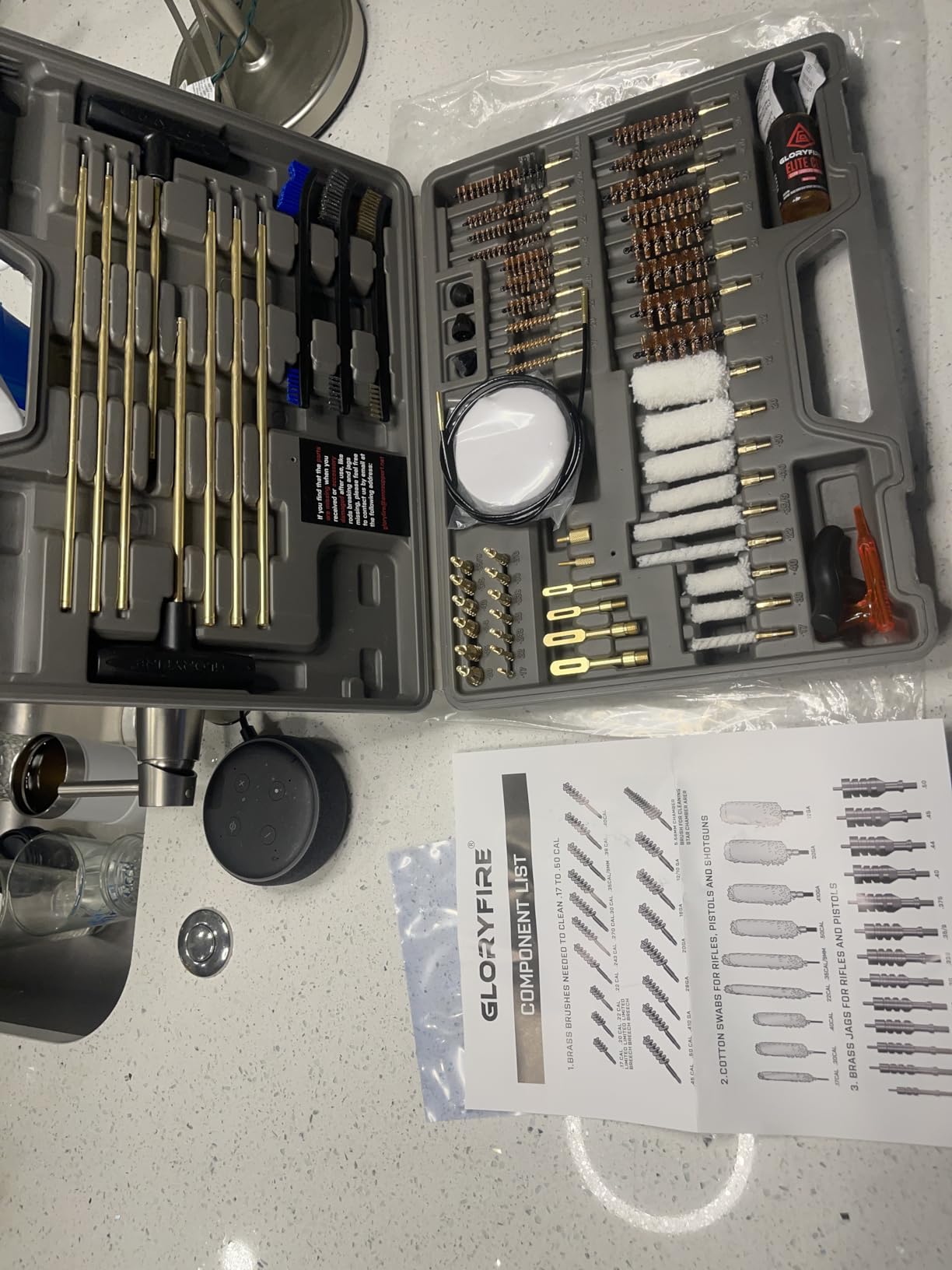 GLORYFIRE Elite Universal Gun Cleaning Kit with Reinforced Rods | All-Brass Brushes and Jags, Reinforced and Lengthened Rods for all Caliber, Cotton Mops, Wire Rope for Hunting and Shooting customer photo 1