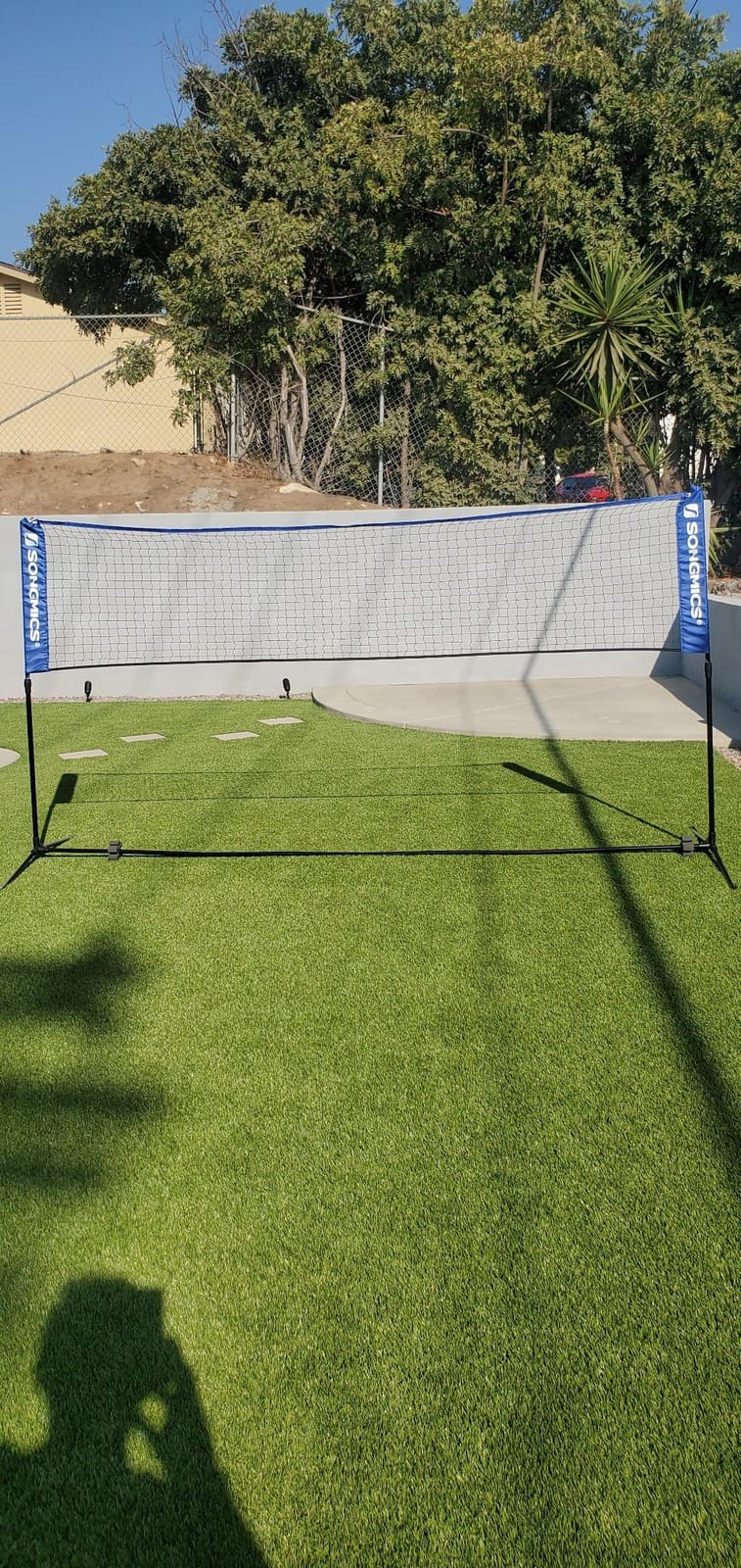 SONGMICS Badminton Net, Height Adjustable Volleyball Net, Pickleball Net for Junior Tennis, Kids, Indoor Outdoor Court, Foldable Nylon Net with Poles 10ft/13ft/16.5ft Wide customer photo 1