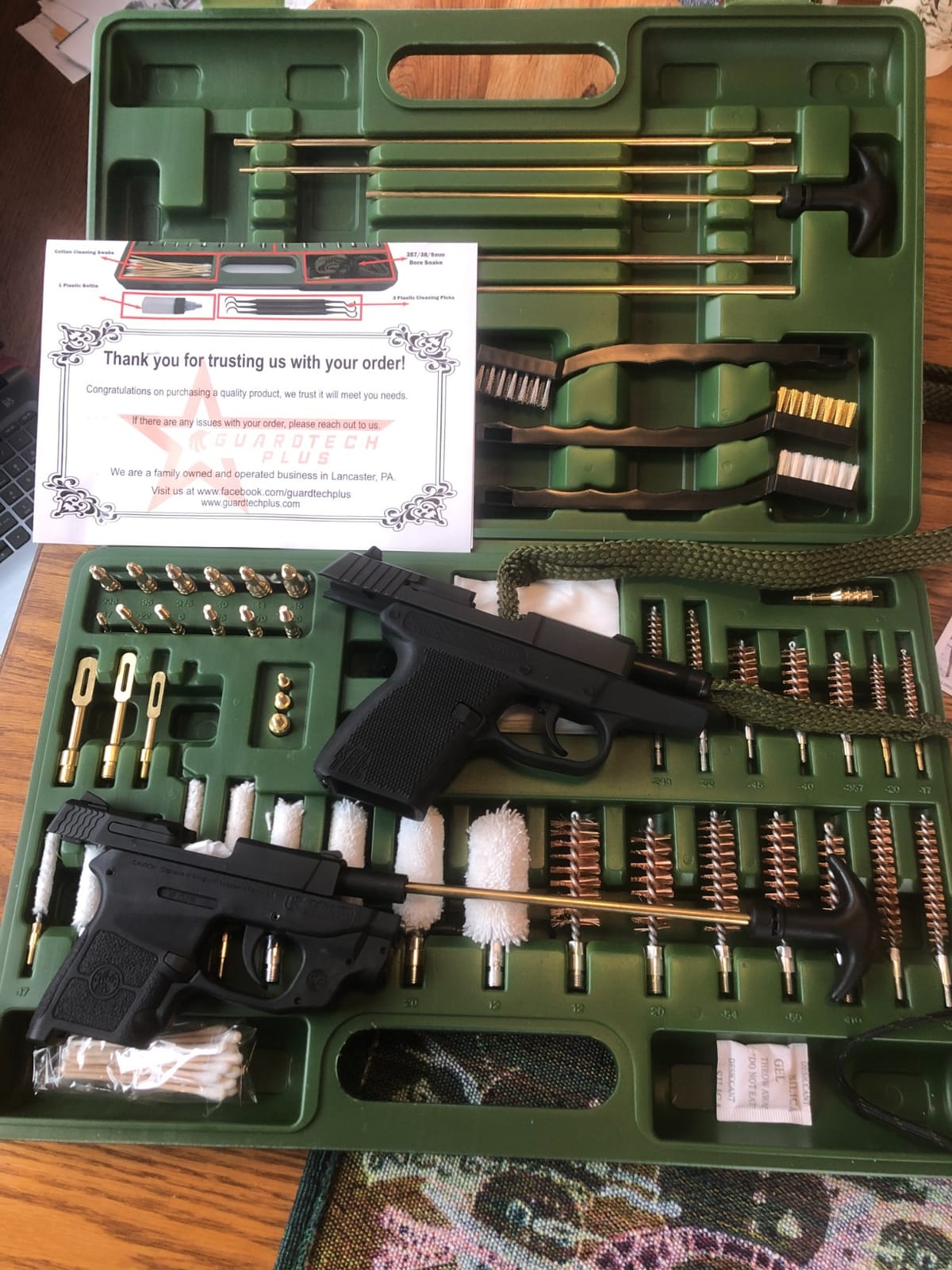 GuardTech Plus Universal Gun Cleaning Kit - Pro Grade Gun Cleaner and Handgun, Rifle and Shotgun Cleaner with Brass Jags, Cotton Patches & Bore Rope - Complete Firearm Cleaning Kits for Guns customer photo 2