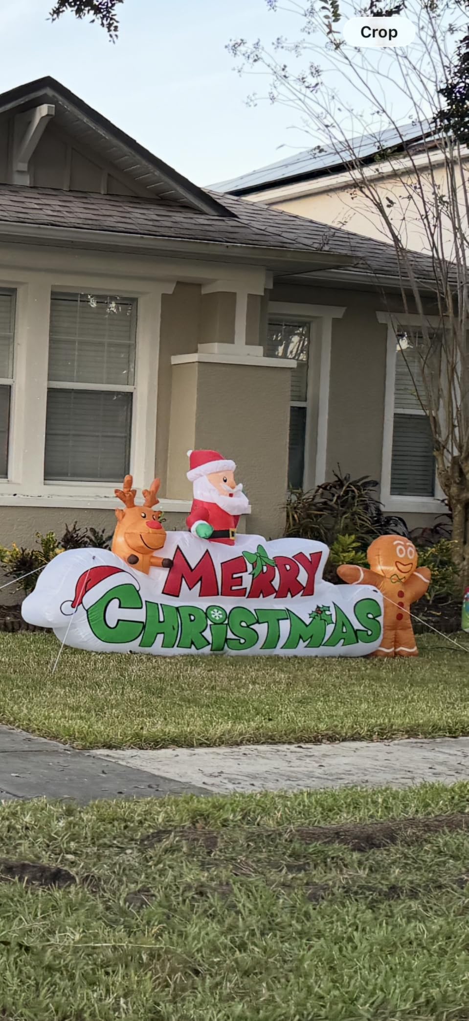 Joiedomi 9.5 FT Christmas Inflatable Merry Christmas Sign with Santa, Reindeer & Gingerbread Man - Built-in LEDs, Outdoor Yard Garden Lawn Winter Decor for Xmas Party customer photo 1