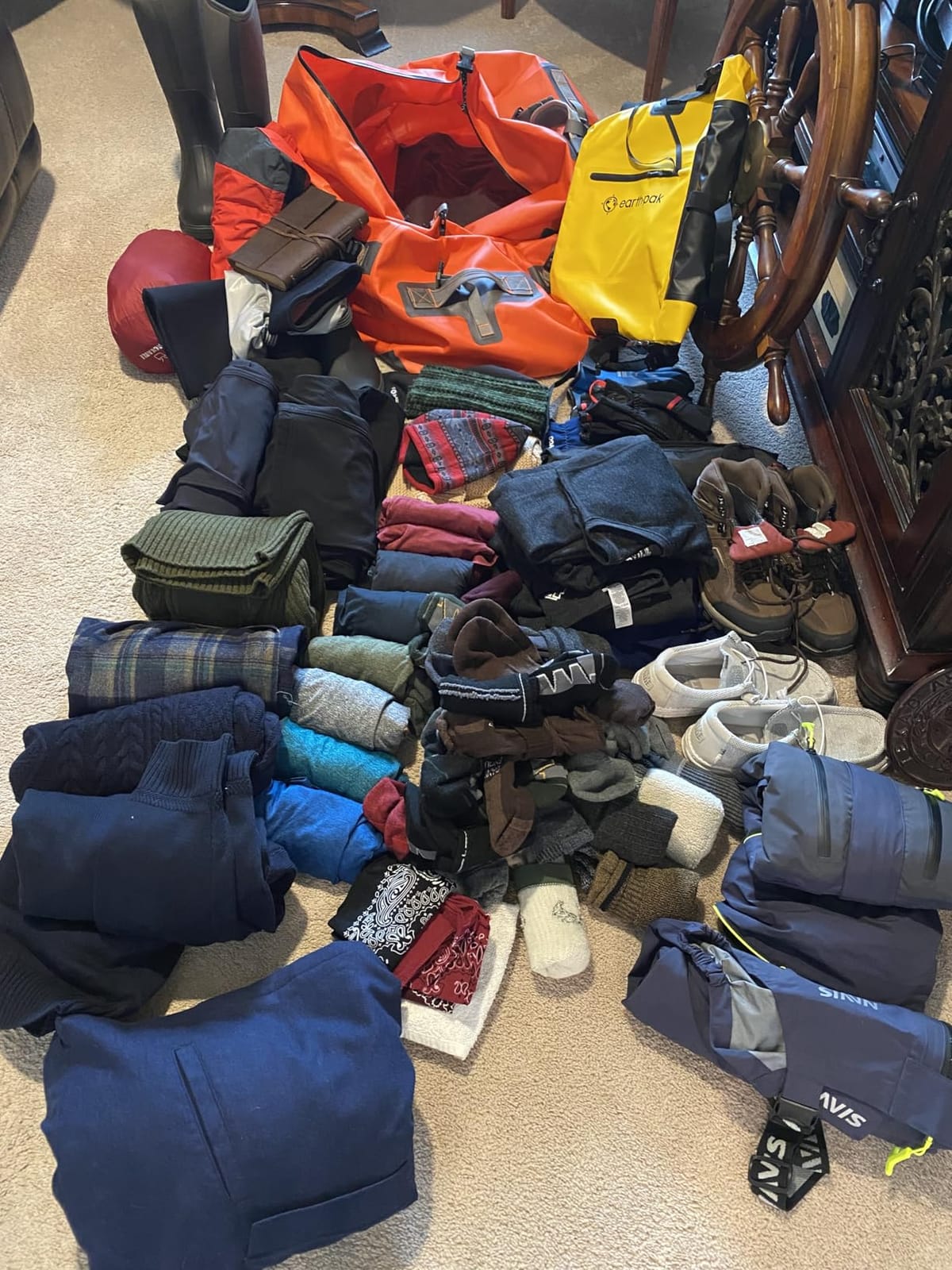 UNPLUG Ultimate Adventure | 1680D Heavy Duty Waterproof Bag | Large Travel Bag which can be Used for Camping, Motorcycling, Boating, or Hunting|110L Adventure Orange customer photo 2