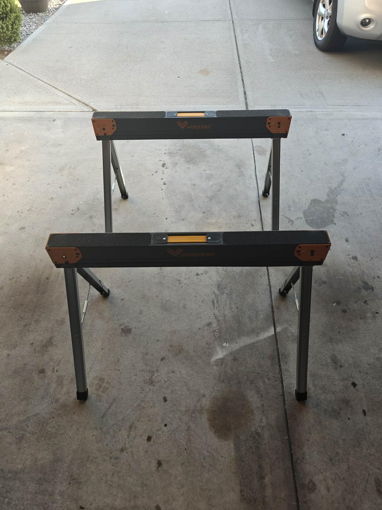WORKESS Saw Horses 2 Pack Folding, Heavy Duty Sawhorse Table 2600 Lbs Load Capacity with 2x4 Support Legs customer photo 1
