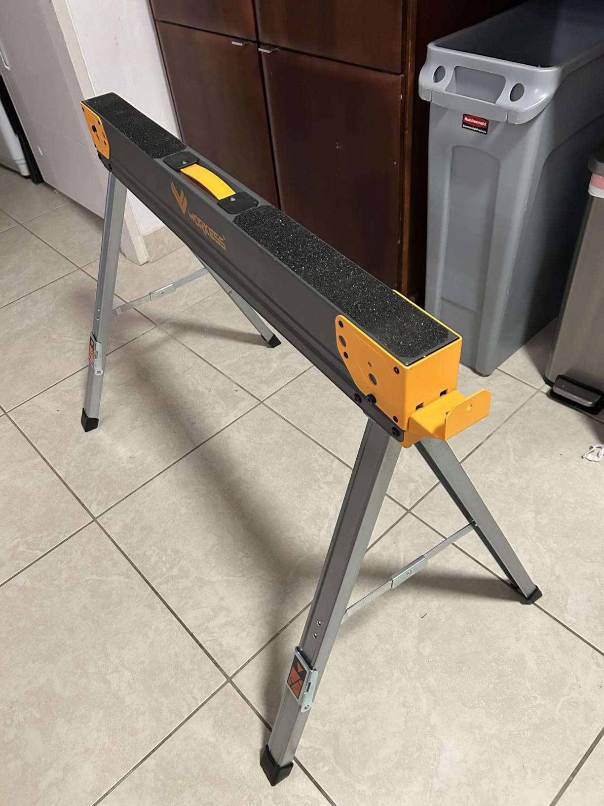 WORKESS Saw Horses 2 Pack Folding, Heavy Duty Sawhorse Table 2600 Lbs Load Capacity with 2x4 Support Legs customer photo 2