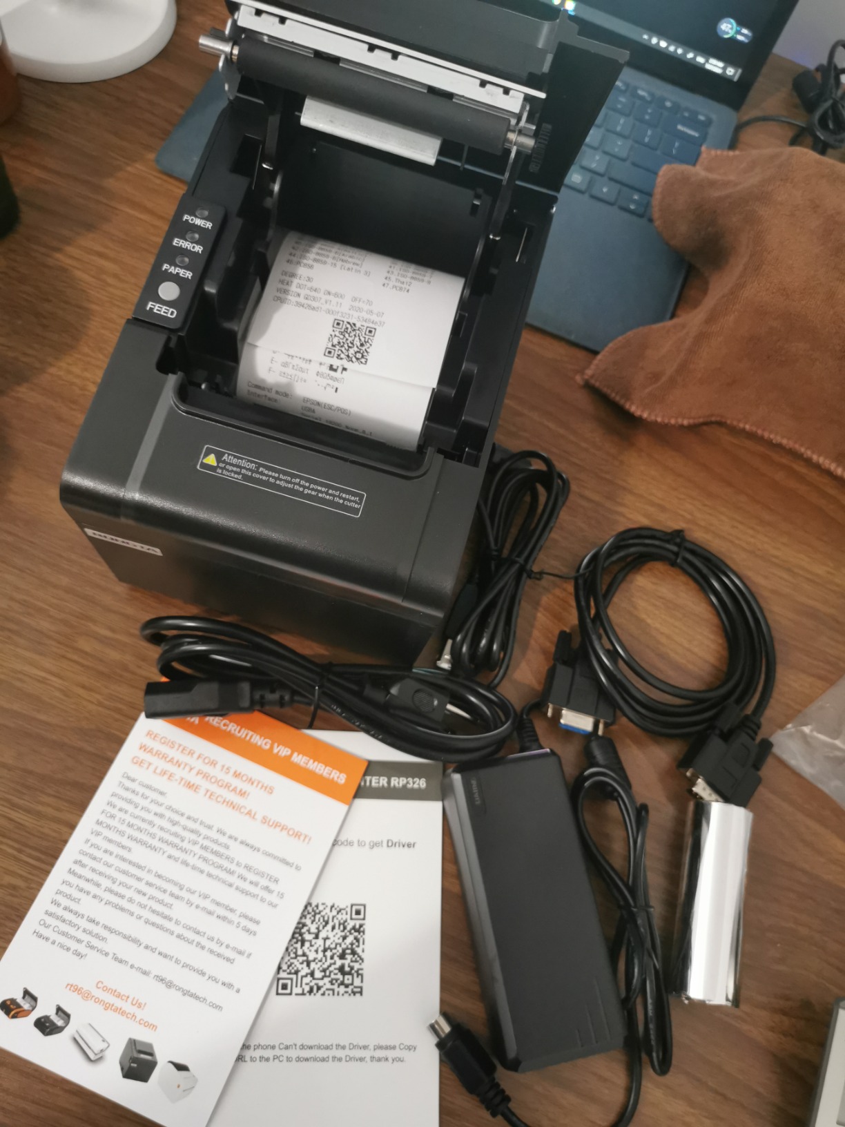 Rongta POS Printer RP326, 80mm USB Thermal Receipt Printer, Restaurant Kitchen Printer with Auto Cutter Support Cash Drawer, USB Serial Ethernet Interface for Windows/Mac/Linux customer photo 1