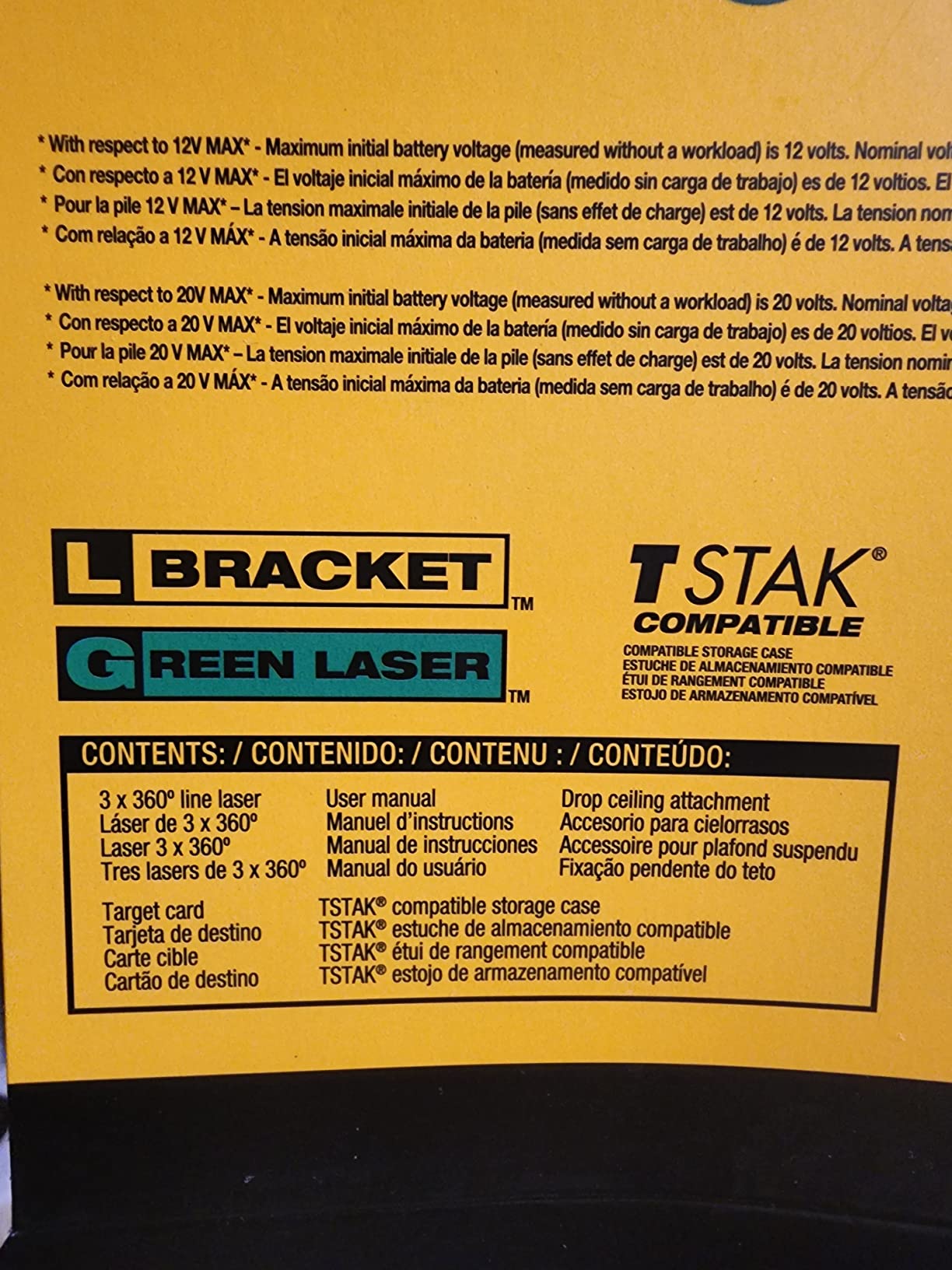 DEWALT 20V/12V MAX Laser Level Kit, 3 x 360, Green (DCLE34030G), Color Yellow customer photo 1