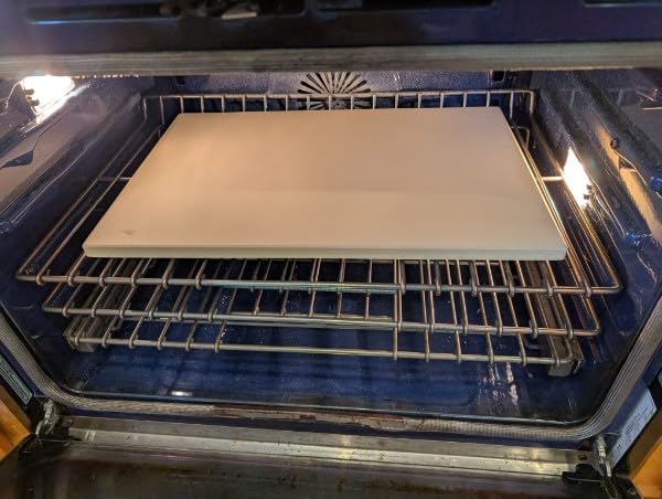 Unicook 20 x 13.5 Inch Extra Large Pizza Stone for Oven and Grill, 10.6 Lbs | Heavy Duty, Even Heating&Consistent Heat Retention, Crispy Crust for 2 Small Pizzas, Bread, Cookies, Includes Dough Scraper customer photo 1