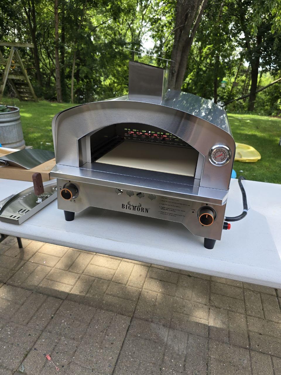 BIG HORN Gas Pizza Oven, Portable Propane Pizza Oven with 15 inch Pizza Stone customer photo 2