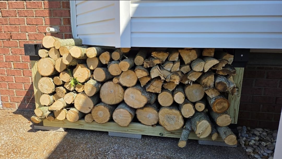 Mr IRONSTONE Firewood Rack Outdoor Indoor, Adjustable to ANY Length Firewood Log Rack Brackets Kit, Heavy Duty Fire Wood Storage Racks, Fireplace Wood Holder for Patio Deck customer photo 2