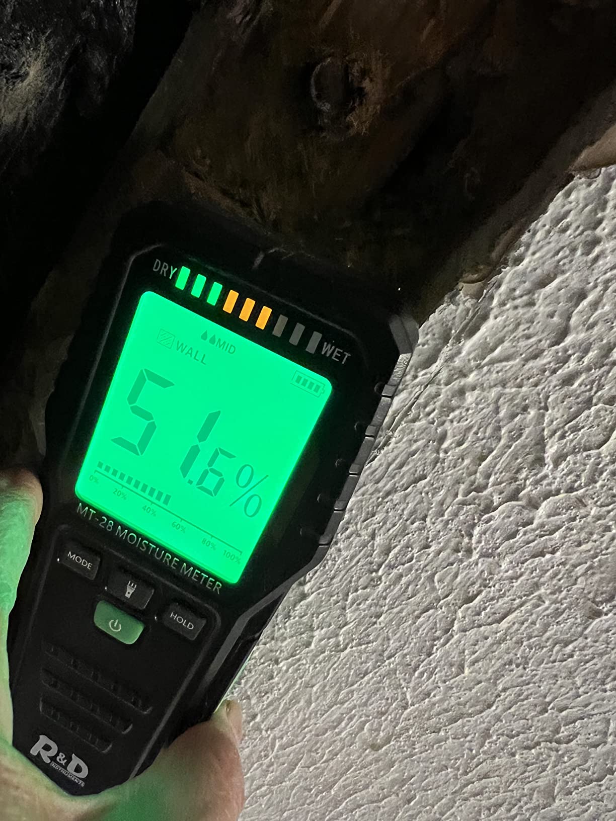 Pinless Moisture Meter for Wood Concrete Digital Wall Moisture Detector | Non Destructive, Moisture Tester, Audible Alarm & HOLD Function, Ideal for Firewood, Lumber, Home Inspections customer photo 1